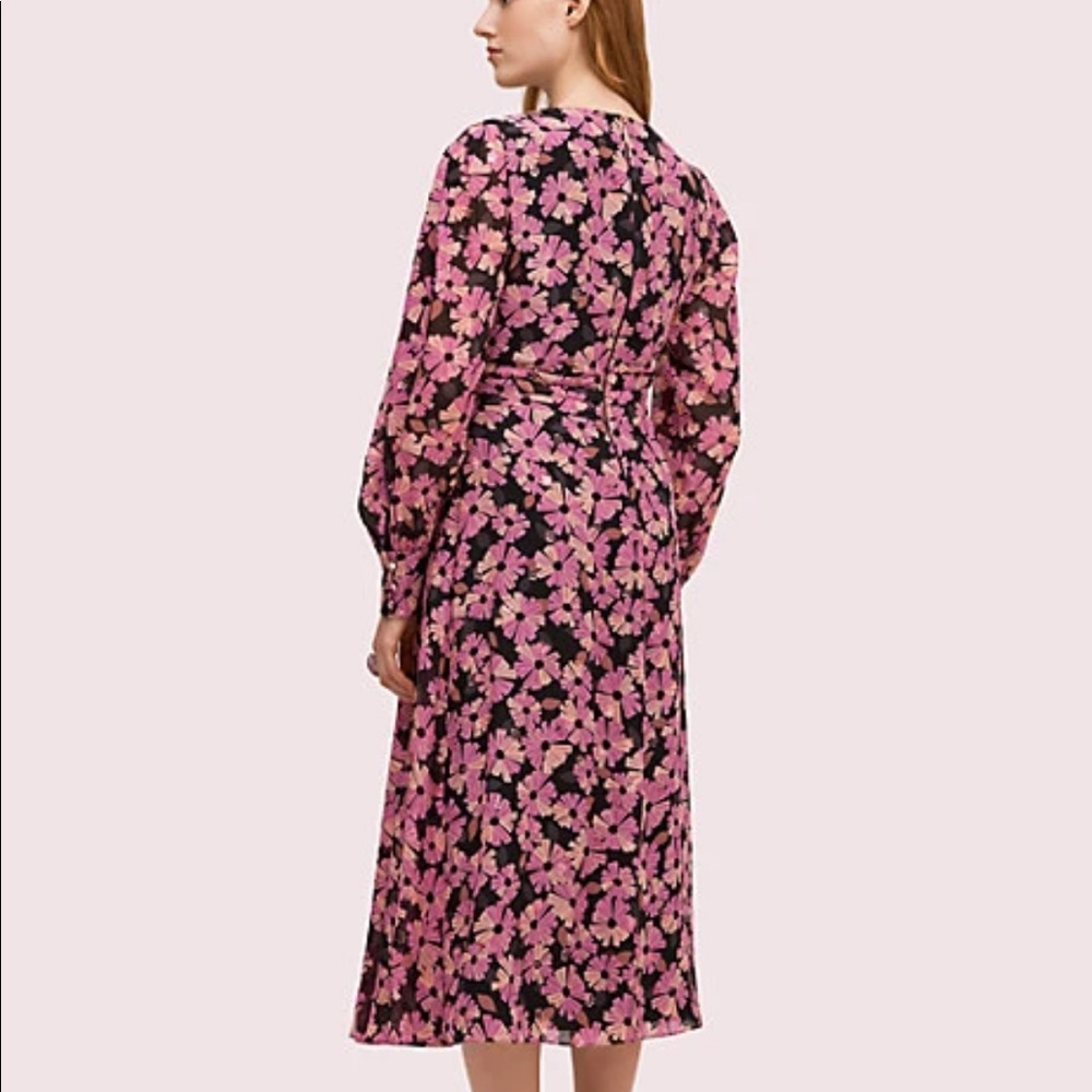 Kate Spade midi dress chiffon floral - Picture 2 of 6